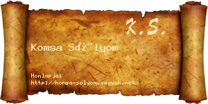 Komsa Sólyom névjegykártya